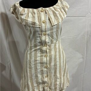Altar'd State Beige and White Striped Dress